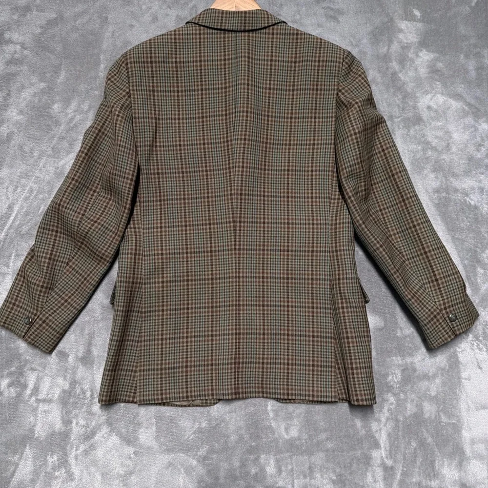 Vintage Dunn & Co Plaid Sport Coat Blazer Mens 40R‎ Wool Shooting Field